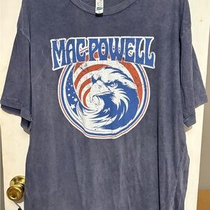 Mac Powell Vintage Blue Graphic Tee/tour dates Third Day Christian Rock concert.
